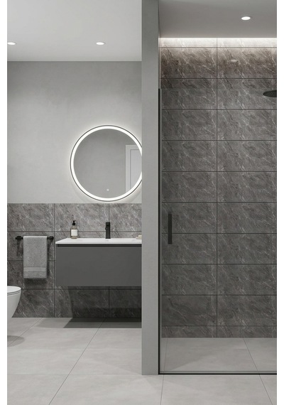 60x60 Cm Kendinden Yapışkanlı Duvar,banyo,tezgah Arası Antrasit Mermer-100 Adet 8807-60-100