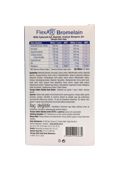 Flexar Bromelain 30 Tablet 3 Adet
