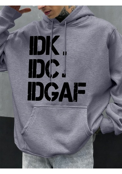 Startmore Startmoreumurumda Değil Komik Baskılı Kapüşonlu Üstler Erkek Günlük Giyim Moda Y2k Hoody Sonbahar Pola Gri