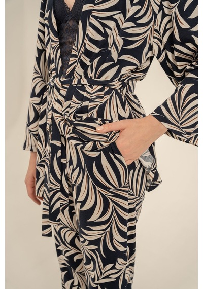 Arnetta Kadın Lacivert Çiçek Desenli Braletli Pijama Takımı Ar3740-s-v1 Ar3740-s-v1