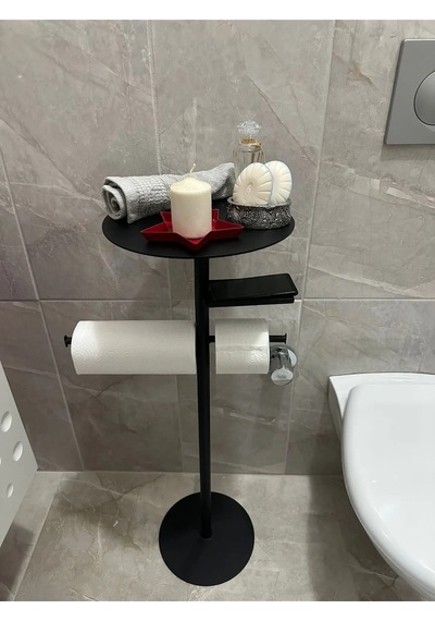 Lisa Plus Banyo Organizeri,tuvalet Kağıtlık, Havluluk Siyah Siyah
