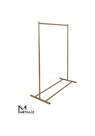 Gold Metal Konfeksiyon Askısı - Minimalist Elbise Askılığı - Butik Tipi Askı Altın