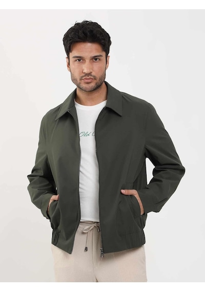 Dufy Haki Erkek Regular Fit Düz Klasik Yaka Bomber Mont - 104389-Haki