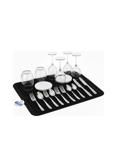 Siyah 40x30cm %100 Silikon Bulaşık Kurutma Matı Bulaşık Altlığı,bulaşık Kurutmalığı Bulaşık Pedi Siyah