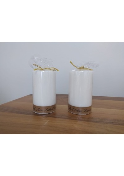 Bozkurt 7*12 Cm Silindir Mum 2' Li Beyaz Set (471576117)