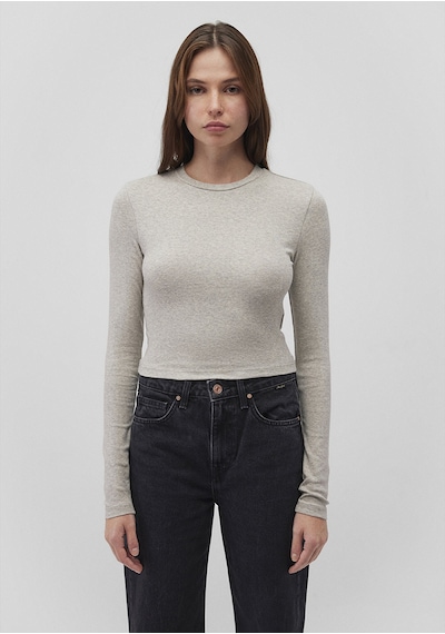 Mavi - Uzun Kollu Gri Crop Basic Tişört 1612822-88467 Gri