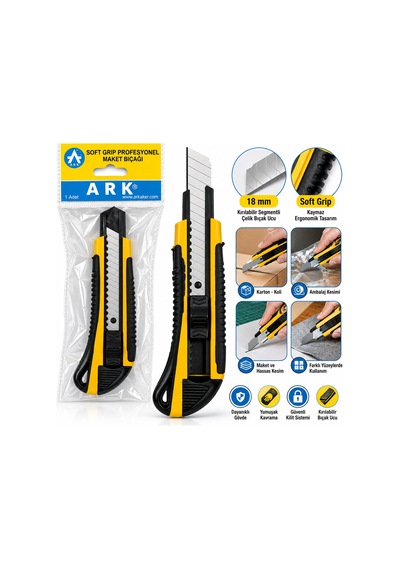 24 Adet Lüx Plastik Grip Falçata Maket Bıçak 18mm Çelik Bıçak 5671 Hemengoxgoitl