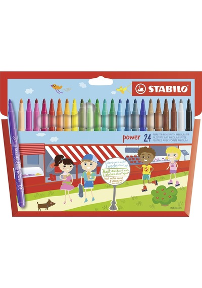 Power - Keçe Uçlu Boya Kalemi - 12'li Kutu - Çeşitli Renkler