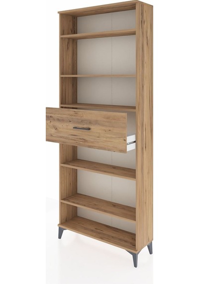 Arges Dolap 5 Raflı Tek Çekmeceli 88x30x221 Çam-çam Atlas Çam