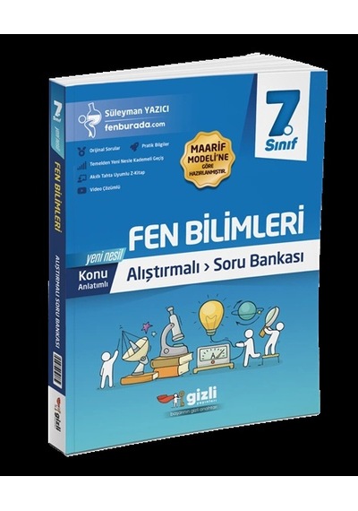 Gizli Yayınları 7. Sınıf Fen Bilimleri Konu Anlatımlı Alıştırmalı Soru Bankası Maarif