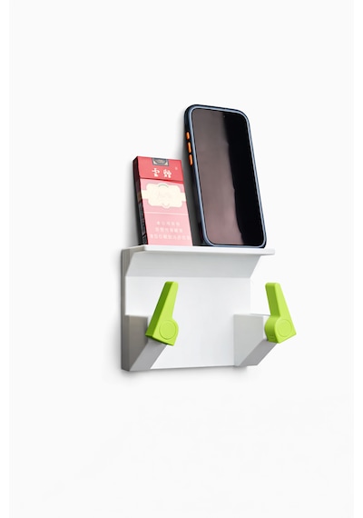 Telefon Raflı Tuvalet Kağıdı Tutucu Çok Amaçlı Banyo Organizer Tuvalet Kağıdı Askılığı Telefon Ve Eşya Raflı Aparat Beyaz