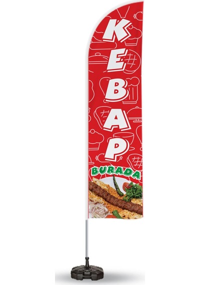 Kebap Temalıyelken Bayrak Bidon ve Direk Dahil