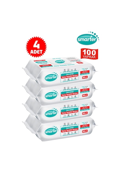 Smarter Beyaz Sabun Kokulu ve Karbonat Katkılı Yüzey Temizlik Havlusu 4 x 100'lü