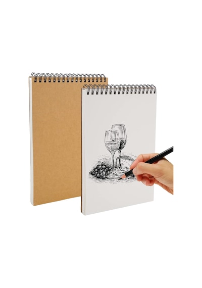 Eskiz Defteri A4 Boyutunda 160 Gr Üstten Telli Karakalem Büyük Sketch Book 25 Yaprak - 1 Adet Beyaz