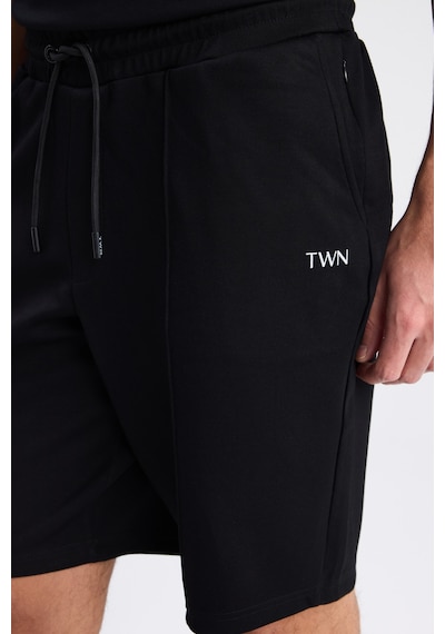 Twn Slim Fit Siyah Düz Örme Şort 6ec136172453m 001