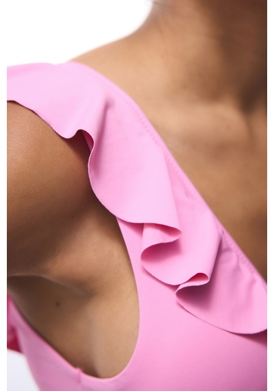 Penti Pembe Begonia Fırfırlı Bikini Üstü