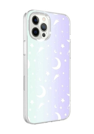 Apple Uyumlu iPhone 12 Pro Kılıf Zore M-blue Desenli Kapak Moon No4