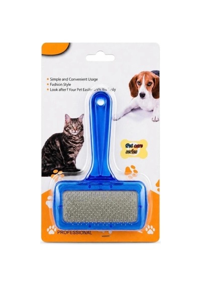 Özel Üretim Profesyonel Ergonomik Kedi Köpek Tarağı Evcil Hayvan Tüy Toplama Tarağı Metal Uçlu