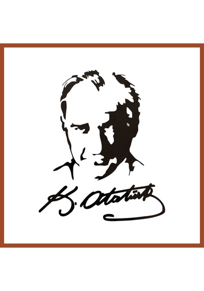 Bezos K.atatürk Silüetli İmzalı Oto Sticker Siyah 19x15cm Pro Standart