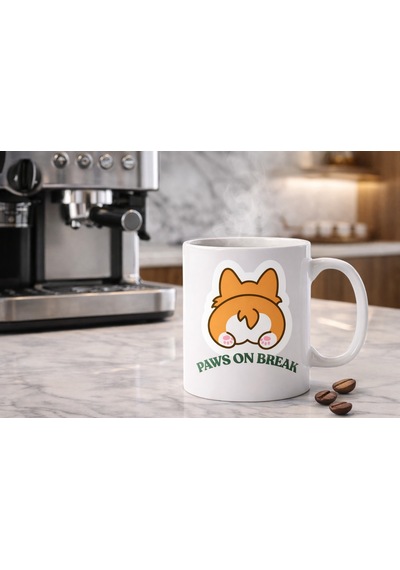 Paws On Break Tasarımlı Kupa Bardak Model 201 Seramik Baskılı Kahve Kupası Dayanıklı Ve Şık Tasarım