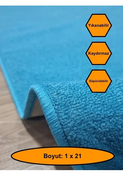 Desensiz Kaydırmaz Yolluk Kilim Halı 1x21 Metre Çok Renkli