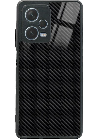 Xiaomi Redmi Note 12 Pro 5g Carbon Tasarımlı Glossy Telefon Kılıfı Siyah