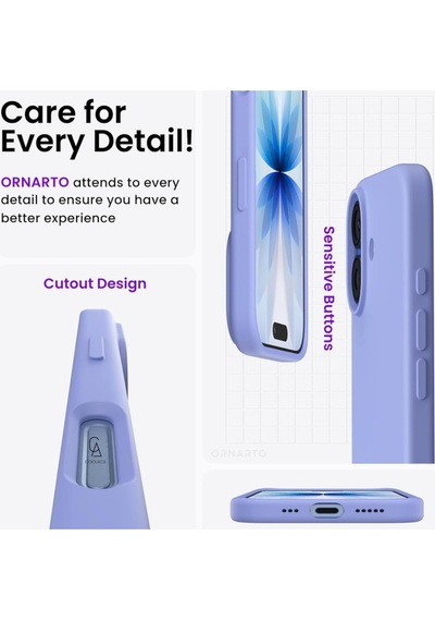 Apple Uyumlu iPhone 17 Içi Kadife Lansman Kılıf Ve Seramik Tam Kaplayan Cam Ekran Koruyucu Lila