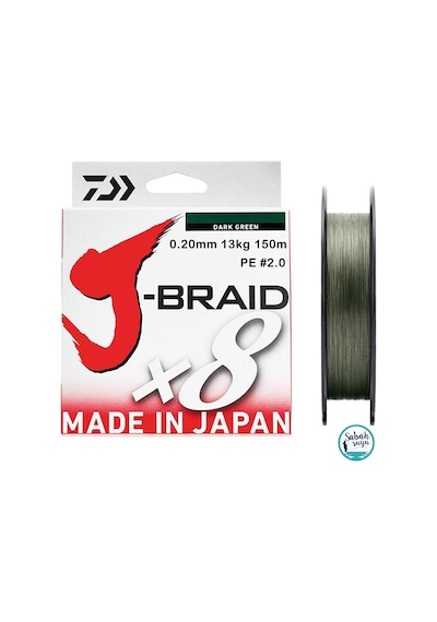 Daiwa J Braid Pe 8X Ip Misina 0.20Mm 13Kg 150Mt Koyu Yeşil