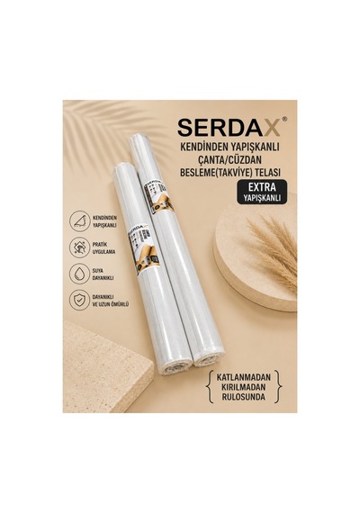 Serdax Extra Kendinden Yapışkanlı Çanta/cüzdan Besleme Takviye Telası Astarı Bej 70cmx200cm Bej Bej