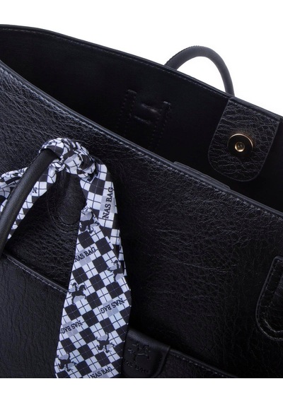 Nas Bag Kadın Büyük Boy İkili Omuz Çanta Seti Siyah Victoria Çok Renkli