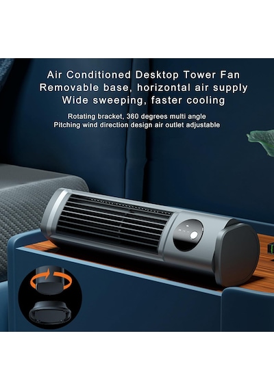 Hp-f21 Usb Şarjlı Sessiz Kule Tipi Masaüstü Mini Fan 3 Kademe Ofi