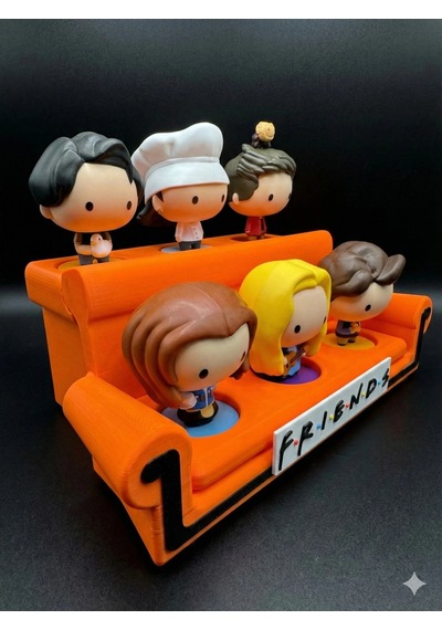 Friends Koltuk Temalı Mini Figür Sergileme Standı (6 Figürlük, Sadece Stand)