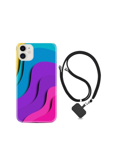Apple Uyumlu iPhone 12 Mini Kılıf Boyun Askılı Renk Cümbüşü 1631