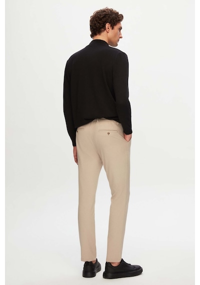 D's Damat Ds Damat Slim Fit Bej Beli Lastikli Bağcıklı Fermuarlı Likralı Rahat Jogger Pantolon 2HC03ORTJGR01 Bej