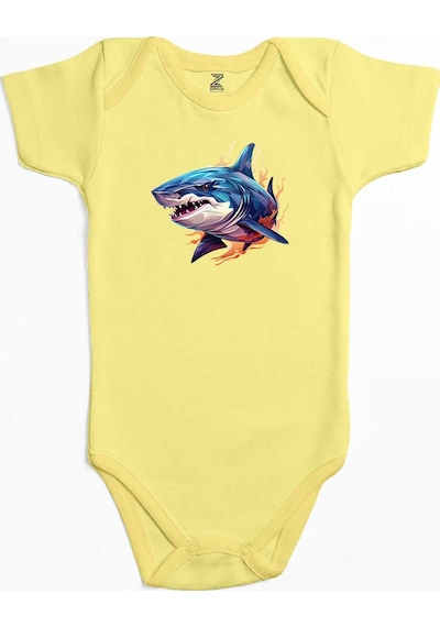 Zepplin Giyim Color Shark Sarı Bebek Body Zıbın