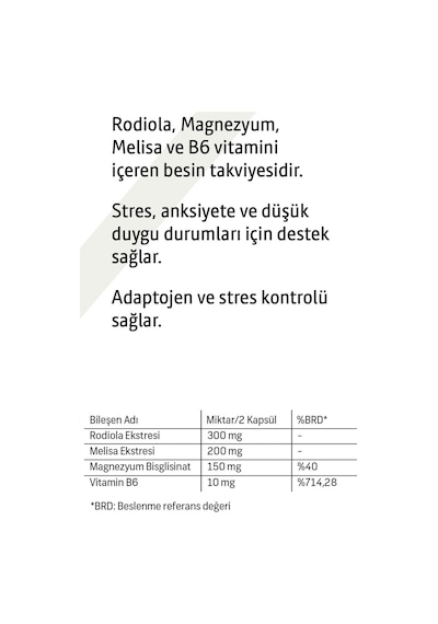 Live Yourself Rodiola Melisa 60 Kapsül