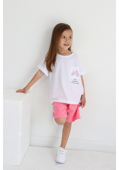 Babywom Oversize Yazlık Şortlu Kız Takım- Pembe