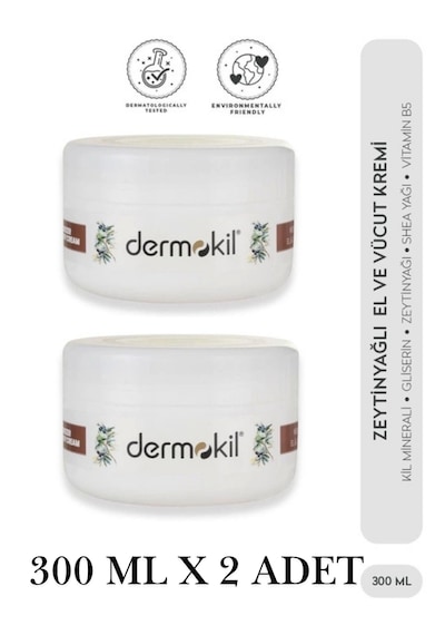 Dermokil El Yüz Ve Vücut Bakım Kremi Zeytinyağı 300 Ml X 2 Adet