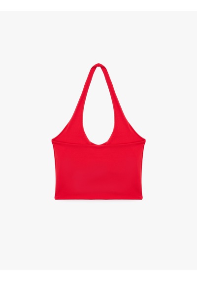 Koton Slim Fit Kolsuz Halter Yaka Spor Bluz Kırmızı 6sak30161nk