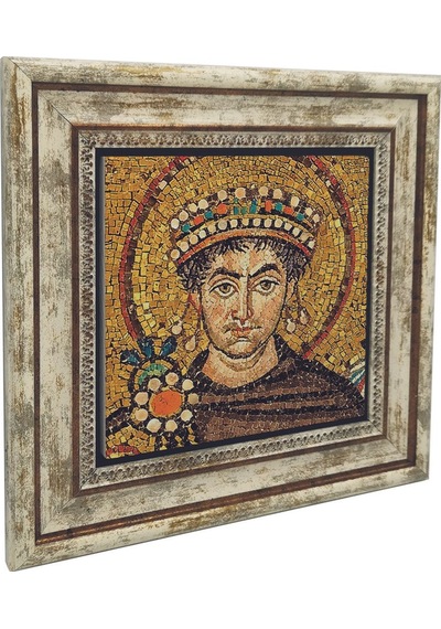 I. Justinianus Büyük Jüstinyen Baskılı Taş Tablo 25x25