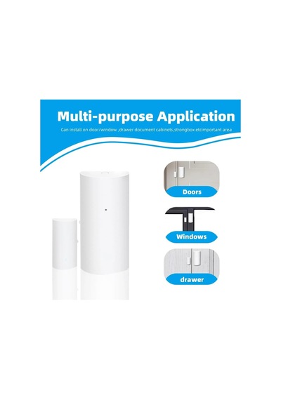 2 Adet Akıllı Kablosuz Kapı Pencere Alarmı S-link Manyetik Wifi Sensör Tuya Uyumlu Sl-eg05