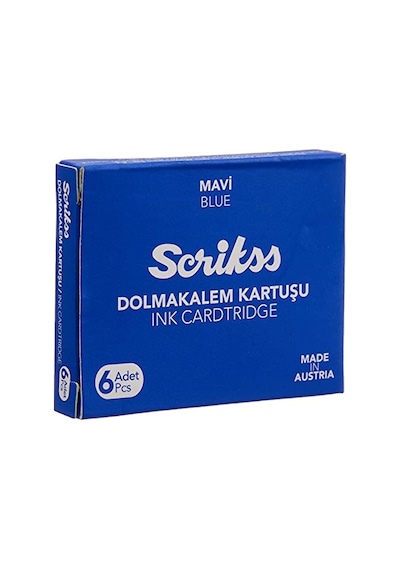 Scrikss Kartuş Dolma Kalem Kartuşu 6'lı Paket Mavi ---
