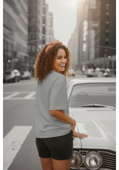 Mily Kadın Oversize Basic Bisiklet Yaka Pamuklu T-shirt Rahat Kesim Unisex Sevgili Kombini Gri