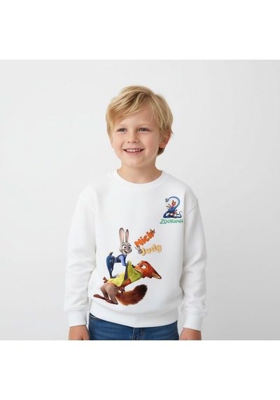Seabubbles Zootopia Çocuk Sweatshirt KREM