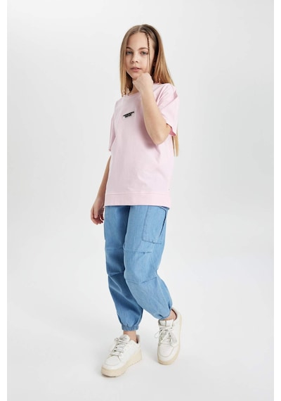 Defacto Kız Çocuk Kargo Fit Esnek Bantlı Paça Jean Pantolon B4952A824SPNM28 Mavi Defacto Kız Çocuk Kargo Fit Esnek Bantlı Paça Jean Pantolon B4952A824SPNM28 Mavi