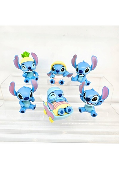 Stitch Mini Koleksiyon Figürü Pvc Dekoratif Figür Rastgele 1 Adet