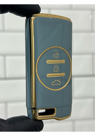 Gma Keys Lüx Chery Tiggo 7 Pro 3 Buton Smart Nano Anahtar Kılıfı Gri Gold Altın Renk 1.ci Kalite
