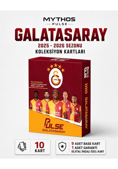 Mythos Pulse Galatasaray Futbolcu Kartları 10'lu Özel Kutu 2025/2026 Resmi Lisanslı