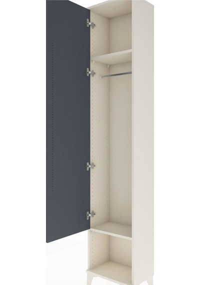 Arges Dolap 2 Raflı Tek Kapaklı Tek Askılı 44x30x221 Aytaşı-antrasit Aytası