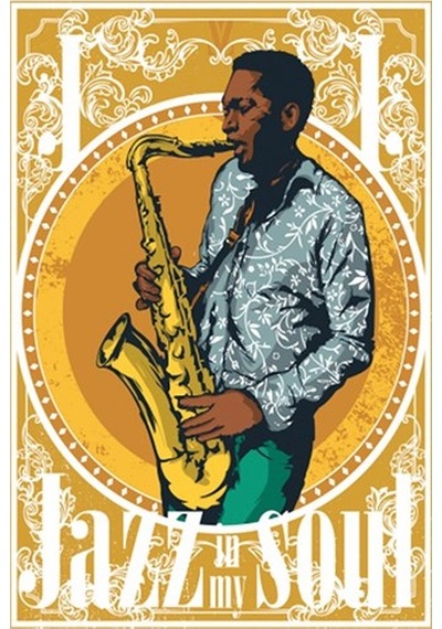 Jazz Soul Retro Vintage Ahşap Poster